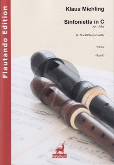 Miehling Sinfonietta in C Op.98a für Blockflötenorchester (Score Only)