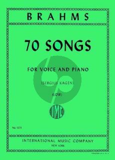 Brahms 70 Songs for Low Voice and Piano (Sergius Kagen)