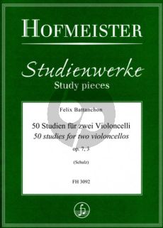 Battanchon 50 Studien Op.7 Vol.3 2 Violoncellos (ed. Walter Schulz)