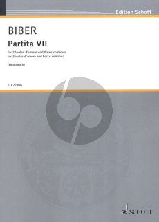 Biber Partita VII 2 Violen d'amore und Basso continuo (Partitur und Stimmen) (Cembalo von Paul Hindemith)