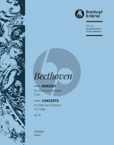 Beethoven Concerto D-major Op. 61 Violin and Orchestra (Full Score) (edited by Clive Brown)