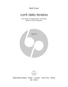 Furrer Canti della tenebra (Fünf Lieder) Mezzosopran und Klavier