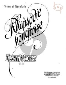 Rhapsodie Hongroise Opus 26 Violin and Piano