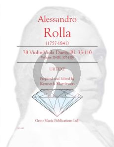 Rolla 78 Duets Volume 20 BI. 107 - 110 Violin - Viola (Prepared and Edited by Kenneth Martinson) (Urtext)