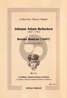 Reinken Hortus Musicus 6 Partiten No. 5 - 6 2 Violinen-Gambe und Bc (Part./Stimmen) (Thierry Mathis)