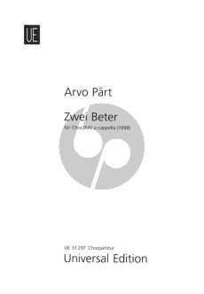 Part Zwei Beter (2 Prayers) (1998) for Female Choir SSSAAA Choral Score