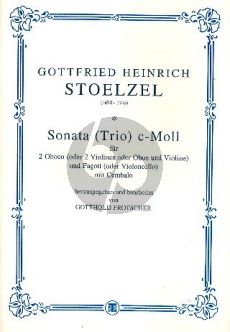 Stolzel Sonate c-Moll 2 Oboen[Violinen]-Fagott[Violoncello)-Bc