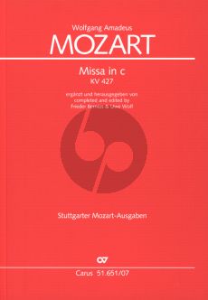 Mozart Mass c-minor KV 427 Soli-Choir-Orch. Study Score (completed and edited by Frieder Bernius & Uwe Wolf)