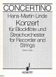 Linde Konzert für Blockflote (Alt, Sopranino und Bass) und Streichorchester (Partitur)