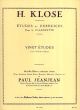 Klose 20 Etudes d'apres Kreutzer-Fiorillo Clarinette (Paul JeanJean Grade 8 - 9) (English, French)