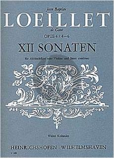 Loeillet 12 Sonaten Op.4 Vol.2 (No.4-6) Altblockflöte[Oboe/Violine]-Bc (Walter Kolneder)