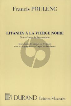 Poulenc Litanies a la Vierge Noire Notre Dame de Roc-Amadour SSA Choralscore