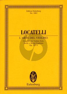 Locatelli L'Arte del Violino Op.3 Vol.1 No.1 - 4 for Violin-Strings and Bc Studyscore (Edited by Alfred Dunning)