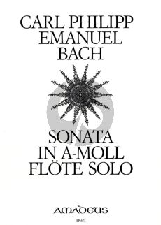 Bach Sonate a-moll WQ 132 fur Flote Solo (mit Kompl. Faksimile) (Herausgeber Hermien Teske)