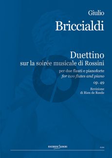 Briccialdi Duettino sur La Soirée Musicale di Rossini Op. 49 2 Flutes and Piano