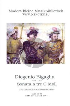 Bigaglia Sonate a Tre No.3 g-Moll 2 Traversfloten und Bc (Herausgegeben von Wolfgang Mader) (Partitur und Stimmen)