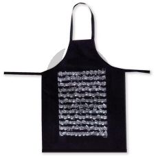 Keukenschort Zwart Katoen met Bladmuziekprint (Apron Black Cotton with Sheet Music)