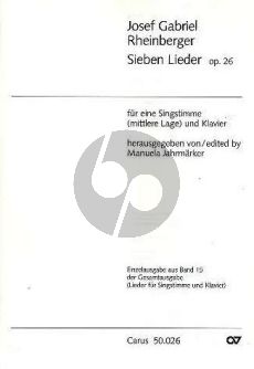 Rheinberger Sieben Lieder Op. 26 Gesang (Mittel) und Klavier