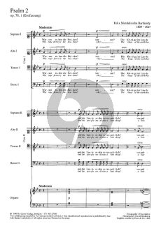 Mendelssohn Warum toben die Heiden Op. 78 No. 1 MWV B41 soli SATB-coro SATB mit Orgel (Partitur) (David Brodbeck)