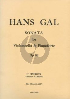 Gal Sonate c-minor op.89 for Cello and Piano