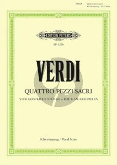 Verdi 4 Pezzi Sacri for SATBand Orchestra Vocalscore (Soldan) (Peters)