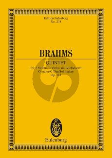 Brahms Quintet G-major Op.111 2 Violins-2 Violas and Violoncello Study Score