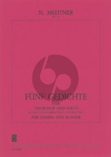 Medtner 5 Gedichte von Tjutschew und Foeth Op.37 fur Gesang und Klavier (Deutsch/Russisch)