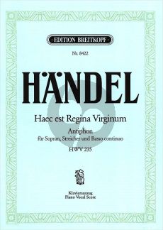 Handel Haec est Regina HWV 235 Sopran-Streicher Klavierauszug