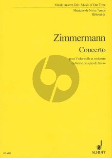 Zimmermann Konzert Violoncello und Orchester Studienpart (en forme de "Pas de trois")