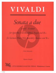 Vivaldi Sonate a due a-moll Altblockflöte [Flöte] -Fagott und Bc (Part./Stimmen) (Felix Schroeder)