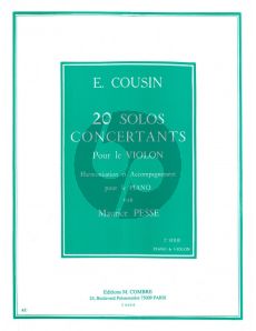 Cousin 20 Solos Concertants Vol.2 - No. 11-20 pour Violon et Piano (Accompagnement pour le Piano par Maurice Pesse)