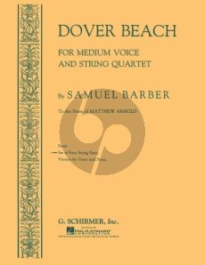 Barber Dover Beach Medium Voice and String Quartet (Set of Instrumental Parts)