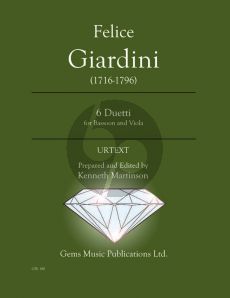 Giardini 6 Duetti for Bassoon - Viola (Prepared and Edited by Kenneth Martinson) (Urtext)