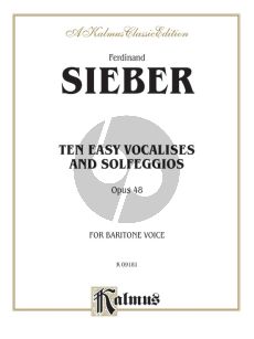 Sieber 10 Easy Vocalises and Solfeggios Op.48 for Baritone Voice