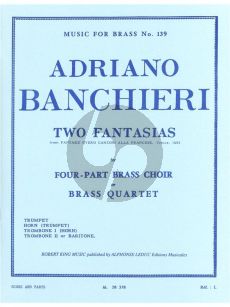 Banchieri 2 Fantasias for Brass Quartet (Score/Parts)