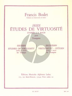 Bodet 16 Etudes de Virtuosite d'apres Bach Trompette (Grade 8)