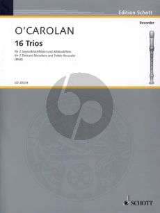 O Carolan 16 Trios for 2 Descant Recorders and Treble Recorder Score and Parts (arr. Patrick Pfos)