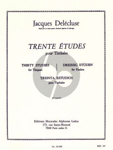 Delecluse 30 Etudes Vol.2 pour Timbales