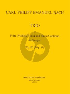 Bach Trio G-major (Wq.152/H.581) Flute[Vi.]-Violin-Bc (edited by C.Hill)