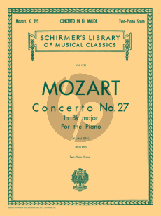 Mozart Concerto No.27 B-flat Major KV 595 reduction 2 Pianos Edited by I Philipp