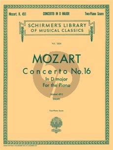 Mozart Concerto No.16 in D Major KV 451 (Philipp) Ed. 2 Pianos (2 Copies needed to perform)