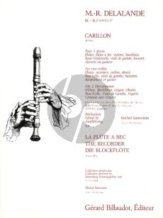 Delalande Carillon for 2 Flutes, Flutes a Bec, Hautbois ou Violons et Bc