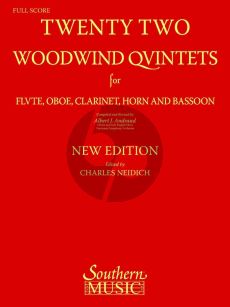 Album 22 Woodwind Quintets for Flute, Oboe, Clarinet, Horn and Bassoon Score and Parts (Compiled and Edited by Albert Andraud and Charles Neidich)