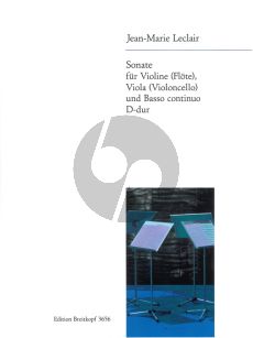 Leclair Sonate D-dur Violine (Flöte]-Viola Vc.] und Bc (Part./Stimmen) (Robert Eitner)