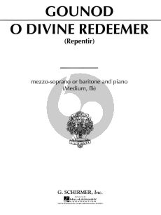 Gounod O Divine Redeemer Medium Voice in Bb and Piano