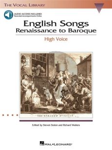 English Songs - Renaissance to Barock High Voice-Piano (Bk- 2 CD's) (edited by Steven Stolen and Richard Walters)