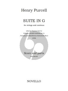 Purcell Suite G-major Strings-Bc. (Score/Parts) (Thurston Dart)