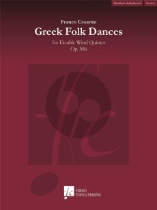 Cesarini Greek Folk Dances Op. 58a for Double Wind Quintet (Score/Parts)