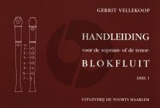 Vellekoop Handleiding Vol.1 Methode voor Sopraan- of Tenorblokfluit