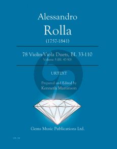 Rolla 78 Duets Volume 5 BI. 47 - 50 Violin - Viola (Prepared and Edited by Kenneth Martinson) (Urtext)